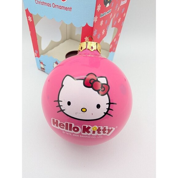 2001 Hello Kitty Christmas Tree Glass Ornament 2.75" with box READ - Picture 2 of 16